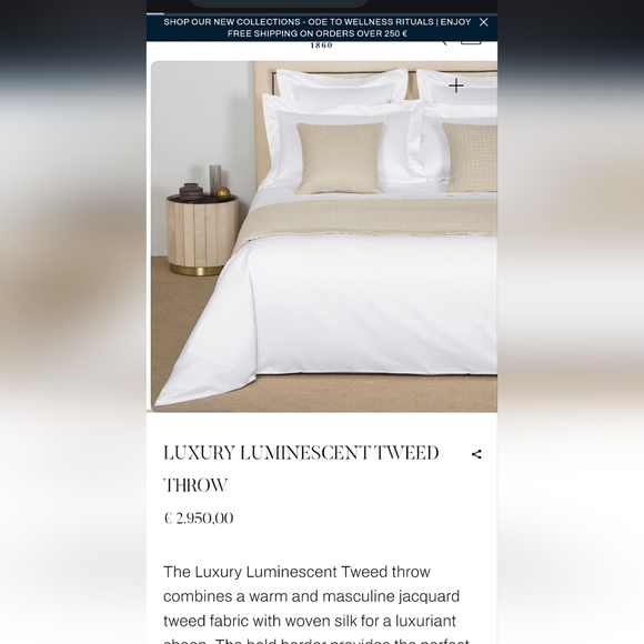 One In STOCK! Frette Luxe Luminescent Tweeds Savage Beige Throw Retail 2,950 Eur - Picture 9 of 13